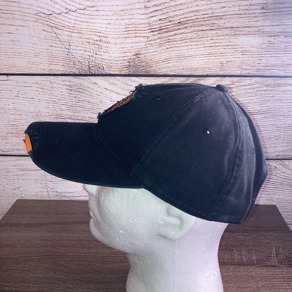 Mens A.S Roma Official Merch Hat Black& Orange Distressed - Picture 5 of 9